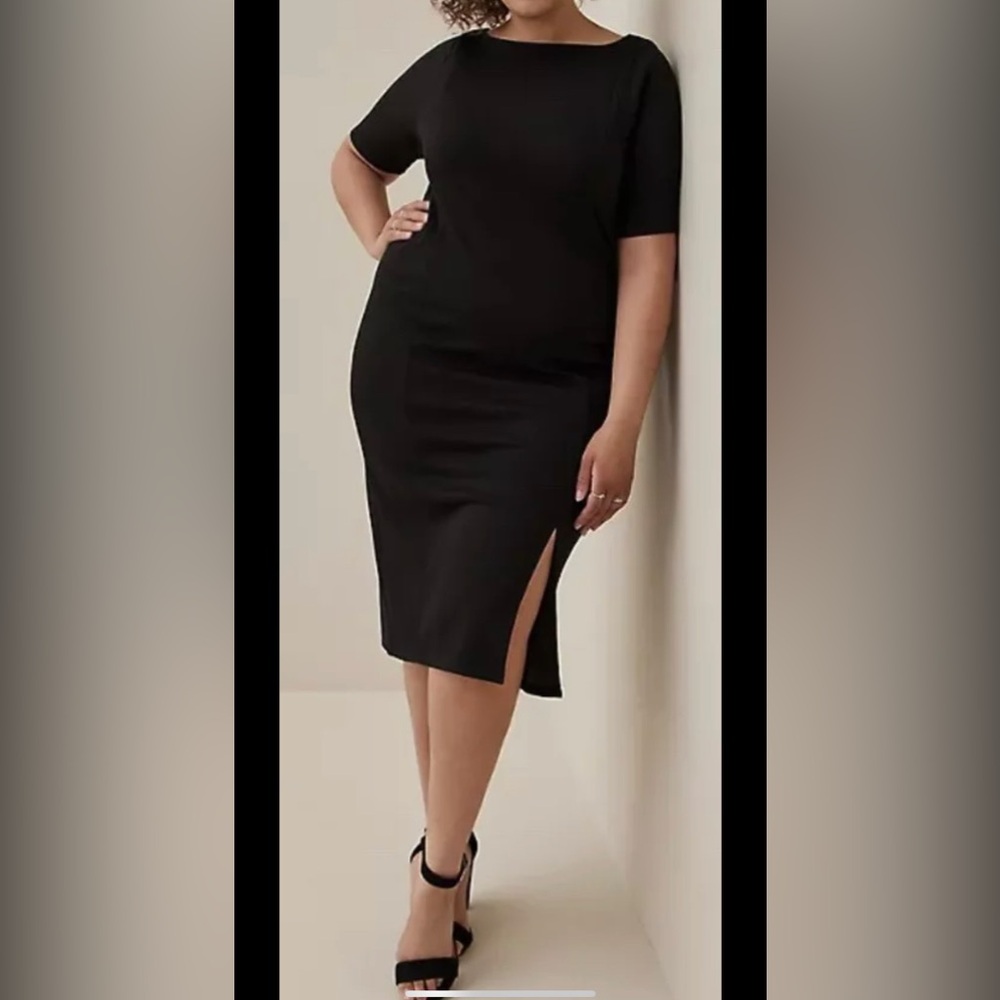 Torrid MIDI STUDIO CUPRO BODYCON DRESS size 3 Black